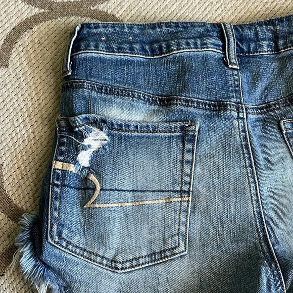 American Eagle Outfitters hi-rise festival cutoff distressed gold sequins shorts - Picture 10 of 14